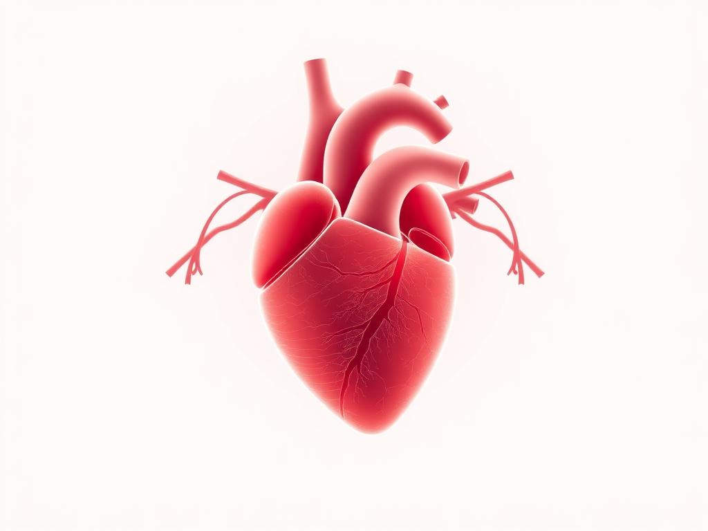 Anatomical illustration of a healthy human heart