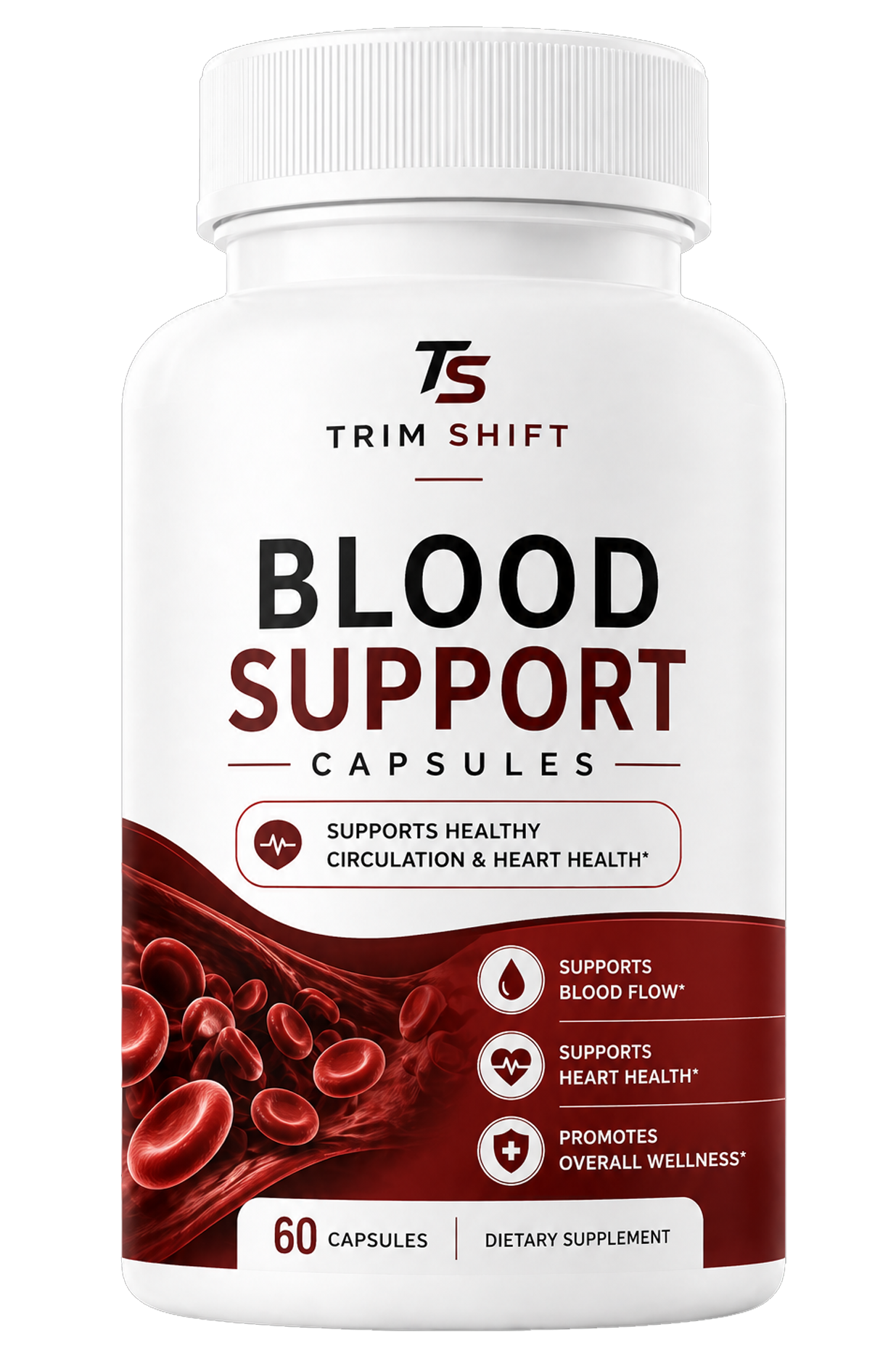 Trim Shift Blood Support capsules bottle — front view